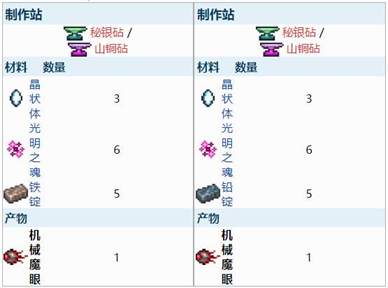 泰拉瑞亚boss召唤物合成表-boss召唤物合成表大全