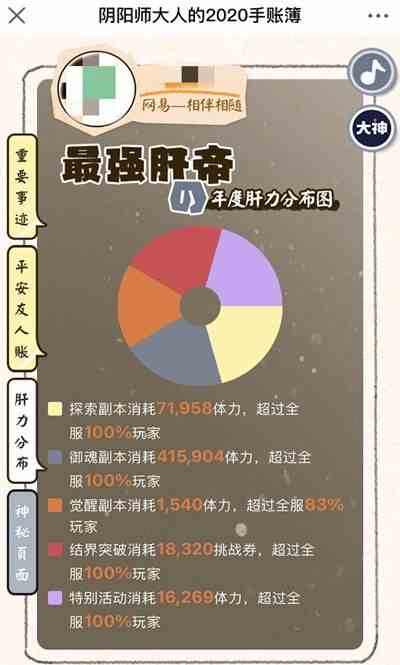 《阴阳师》2020年报查看方法