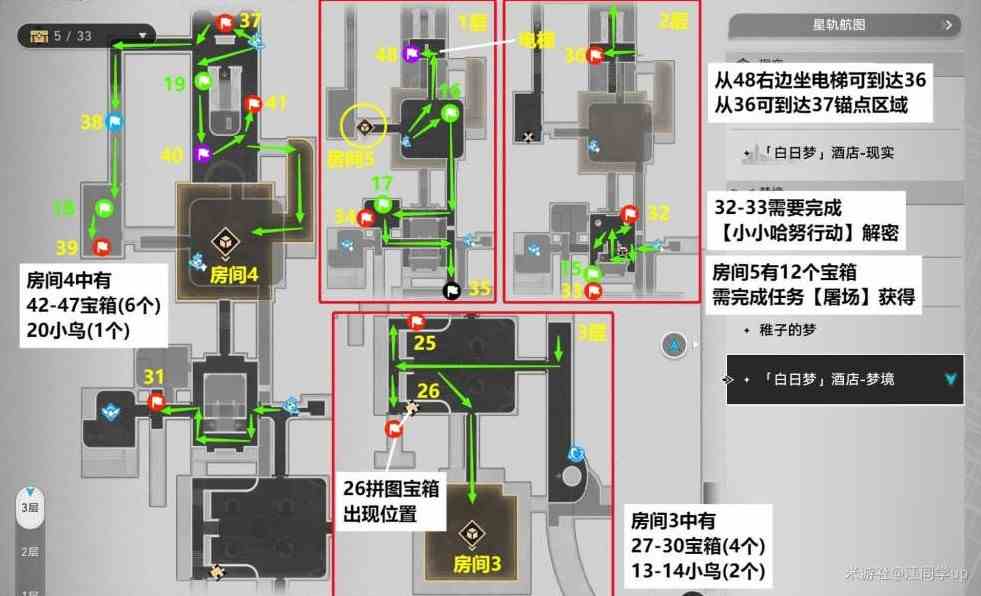 《崩坏星穹铁道》白日梦酒店宝箱折纸小鸟位置在哪？折纸小鸟全收集攻略