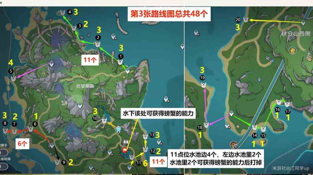 《原神》4.3版本原海异种密集点速刷路线