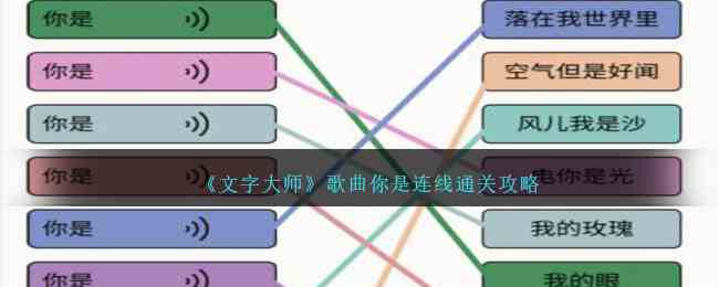 《文字大师》歌曲你是连线通关攻略