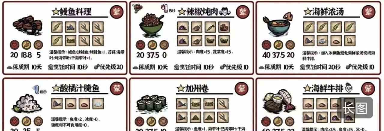 《饥荒新家园》料理食谱配方一览