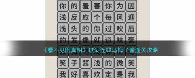 《看不见的真相》歌词连线乌梅子酱通关攻略