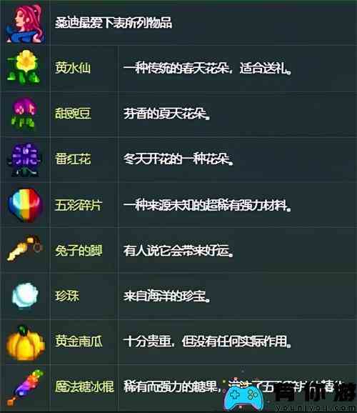 星露谷物语桑迪最爱什么