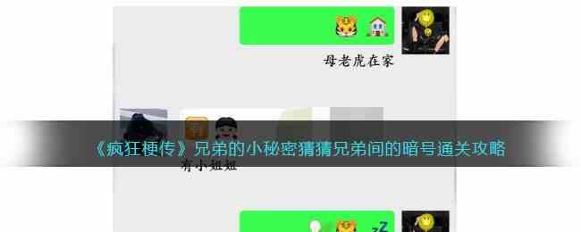 《疯狂梗传》兄弟的小秘密猜猜兄弟间的暗号通关攻略