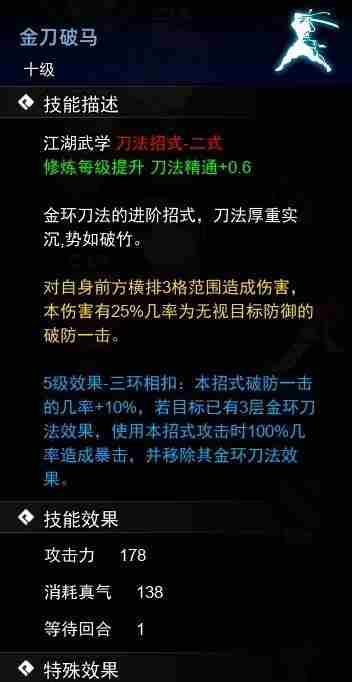 逸剑风云决刀法武学有哪些