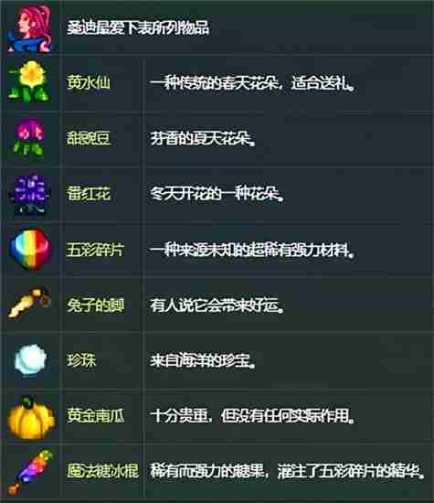 星露谷物语桑迪最爱什么