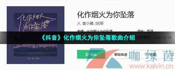 《抖音》化作烟火为你坠落歌曲介绍