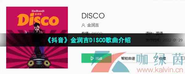 《抖音》金润吉DISCO歌曲介绍