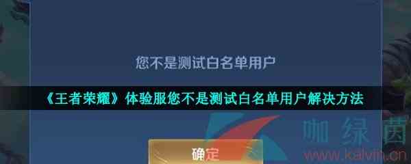 《王者荣耀》体验服您不是测试白名单用户解决方法