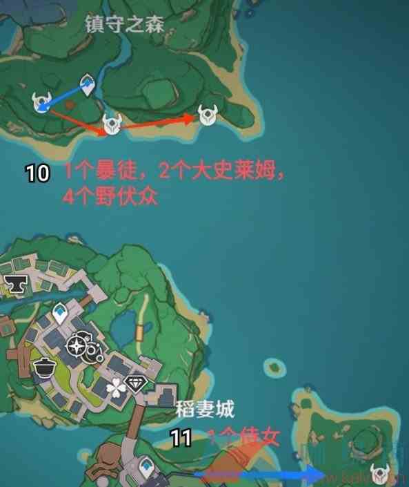 《原神》2.0稻妻锄大地最佳路线图