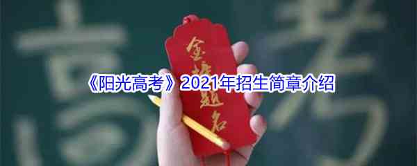 《阳光高考》2021年招生简章介绍