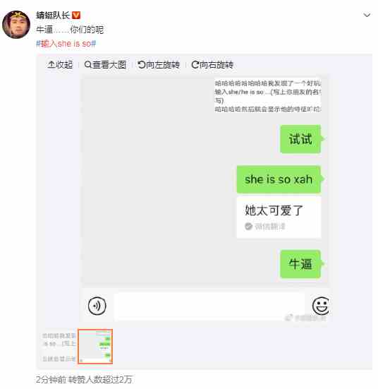 微信she is so什么梗介绍