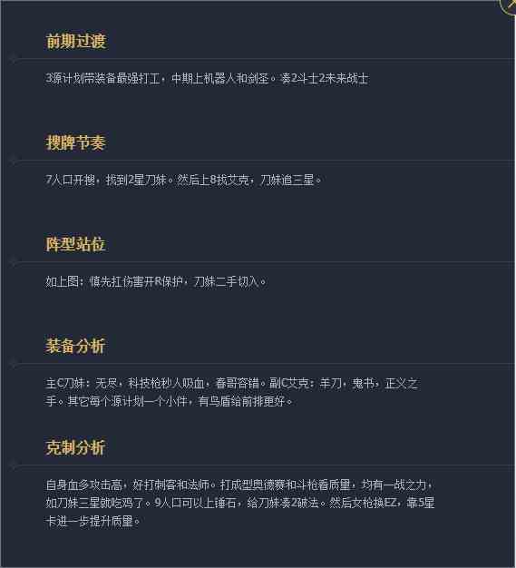 《LOL》云顶之弈源计划3剑士阵容介绍