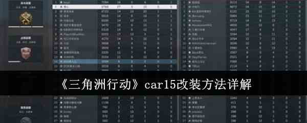 《三角洲行动》car15改装流程详解