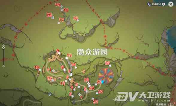 《原神》所有隐众游园北礼券位置分布图分享