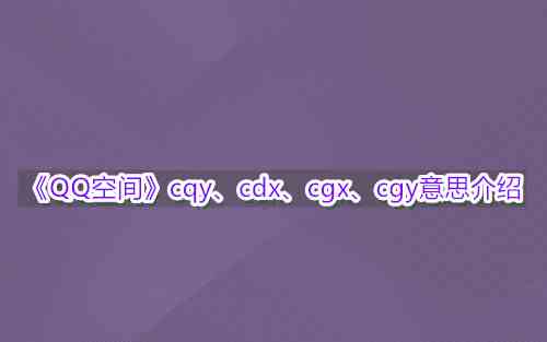 《QQ空间》cqy、cdx、cgx、cgy意思介绍