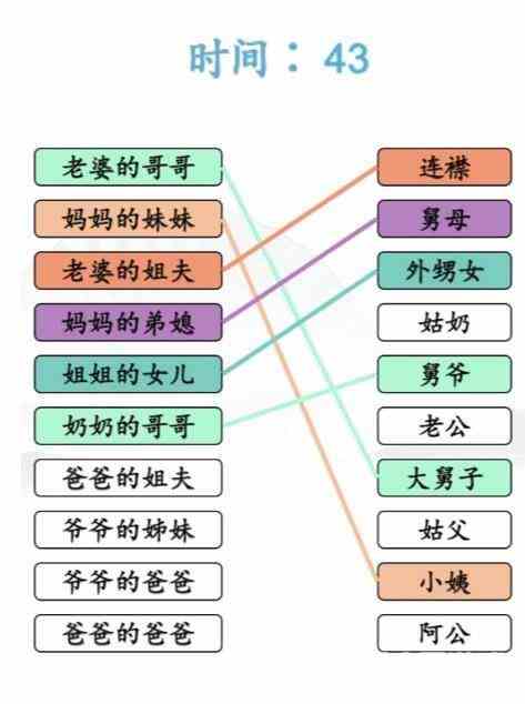 《汉字找茬王》亲戚称谓完成连线通关攻略