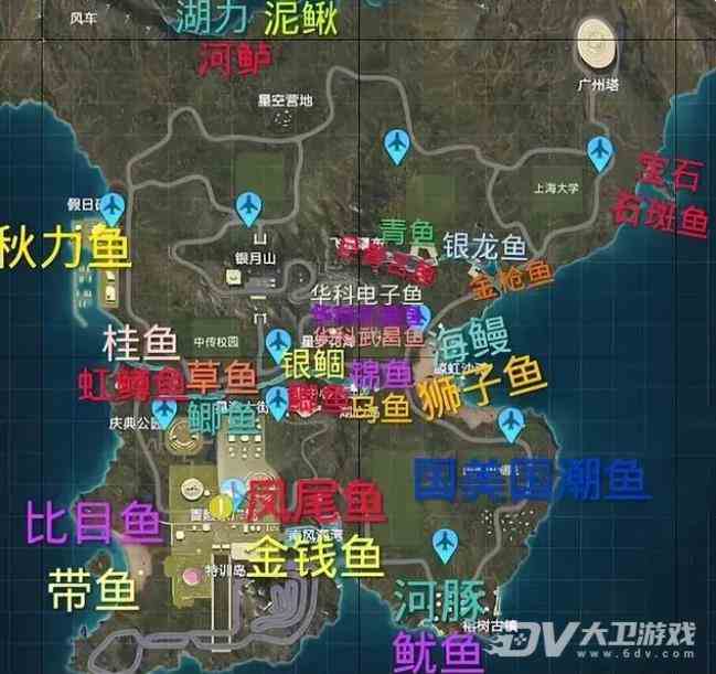 《和平精英》钓鱼地点