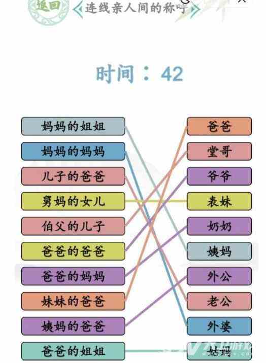 《汉字找茬王》连线亲人间的称呼通关攻略