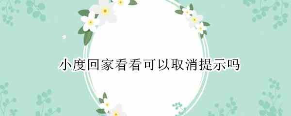 小度回家看看可以取消提示吗