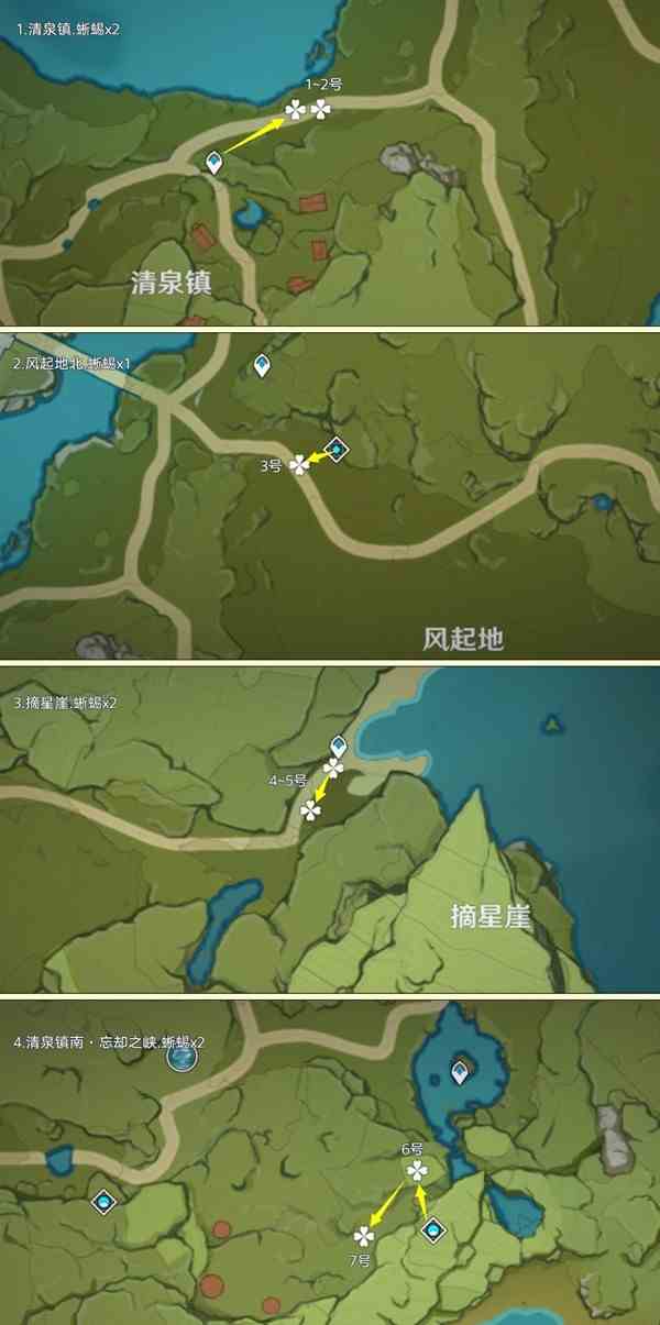 《原神》蜥蜴尾巴收集路线分享