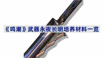 《鸣潮》武器永夜长明培养材料一览