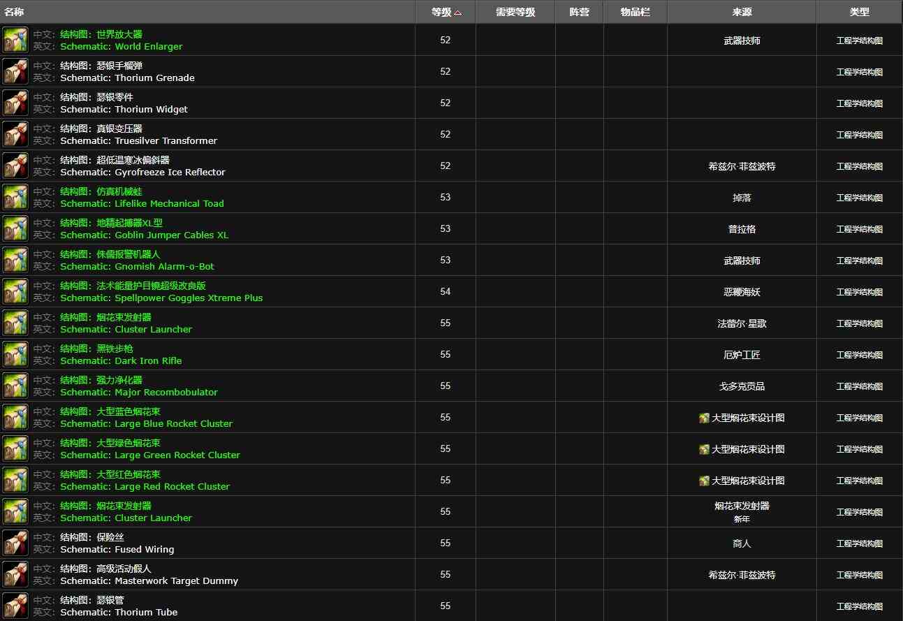 魔兽世界wlk工程图纸大全及来源分享图4