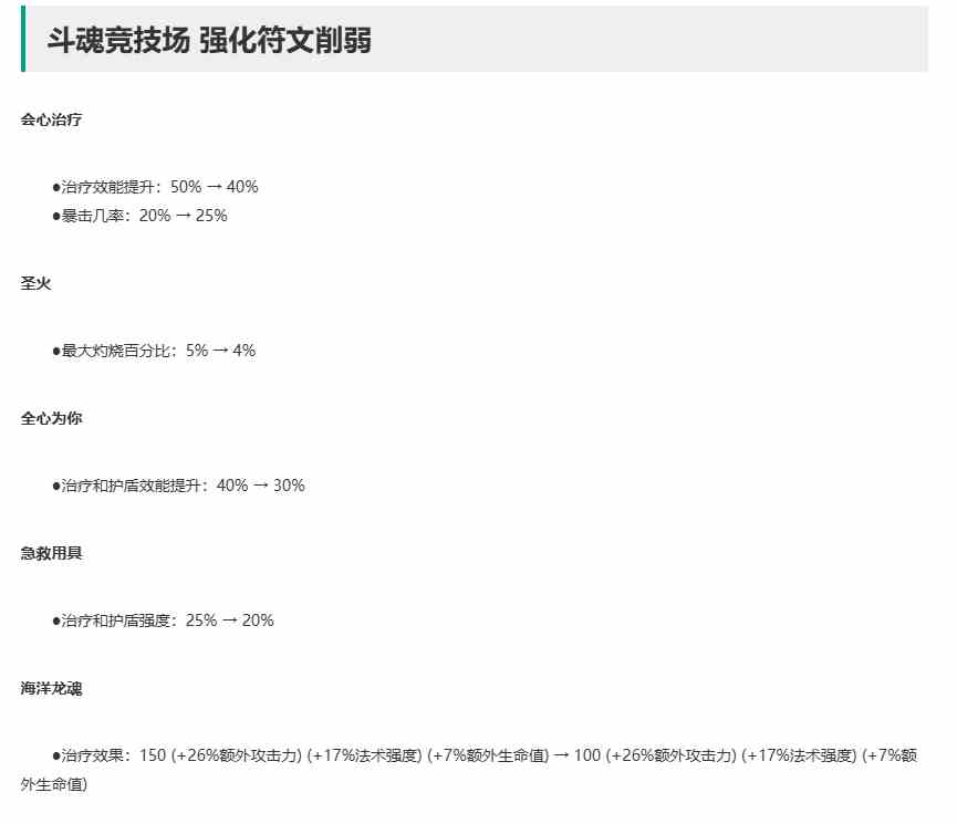 英雄联盟14.11斗魂竞技场强化符文调整介绍图2