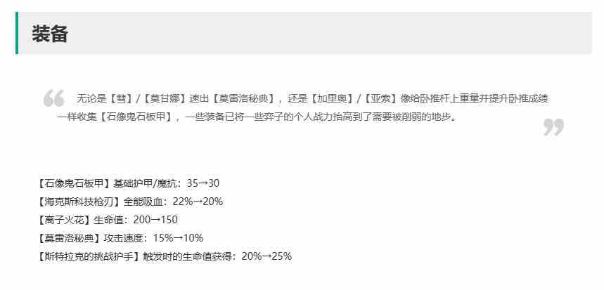 云顶之弈14.7装备改动一览图1