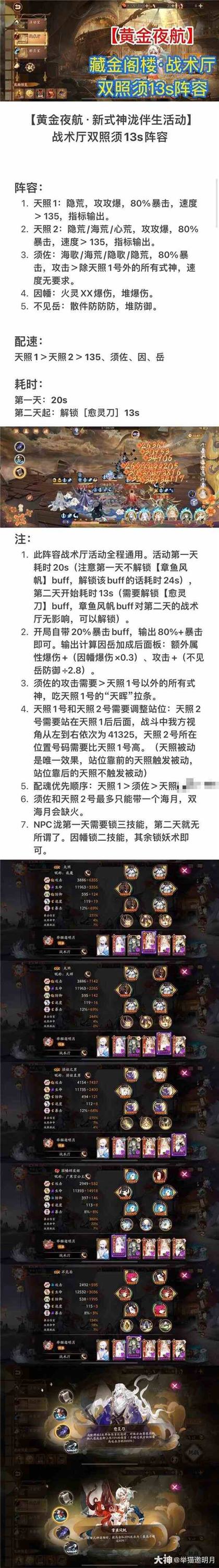 阴阳师黄金夜航战术厅13s阵容推荐图1