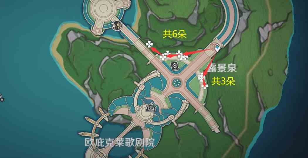 原神虹彩蔷薇采集路线图图3