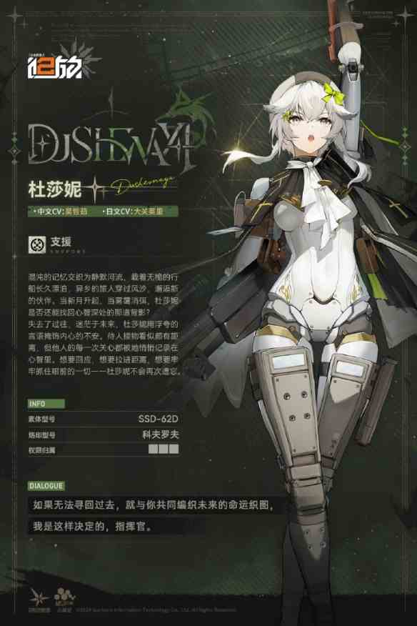 少女前线2追放杜莎妮晖角色图鉴