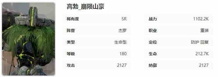 星际52区高勃角色技能属性介绍