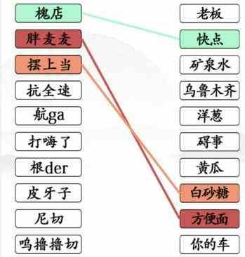 汉字找茬王连线疆普通关攻略