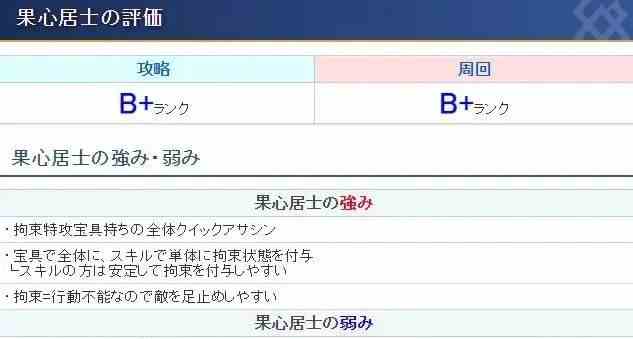 FGO果心居士强度怎么样